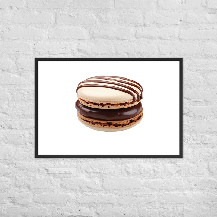 Chocolate Dipped Macaron Framed poster 🤤 from Yumify.AI