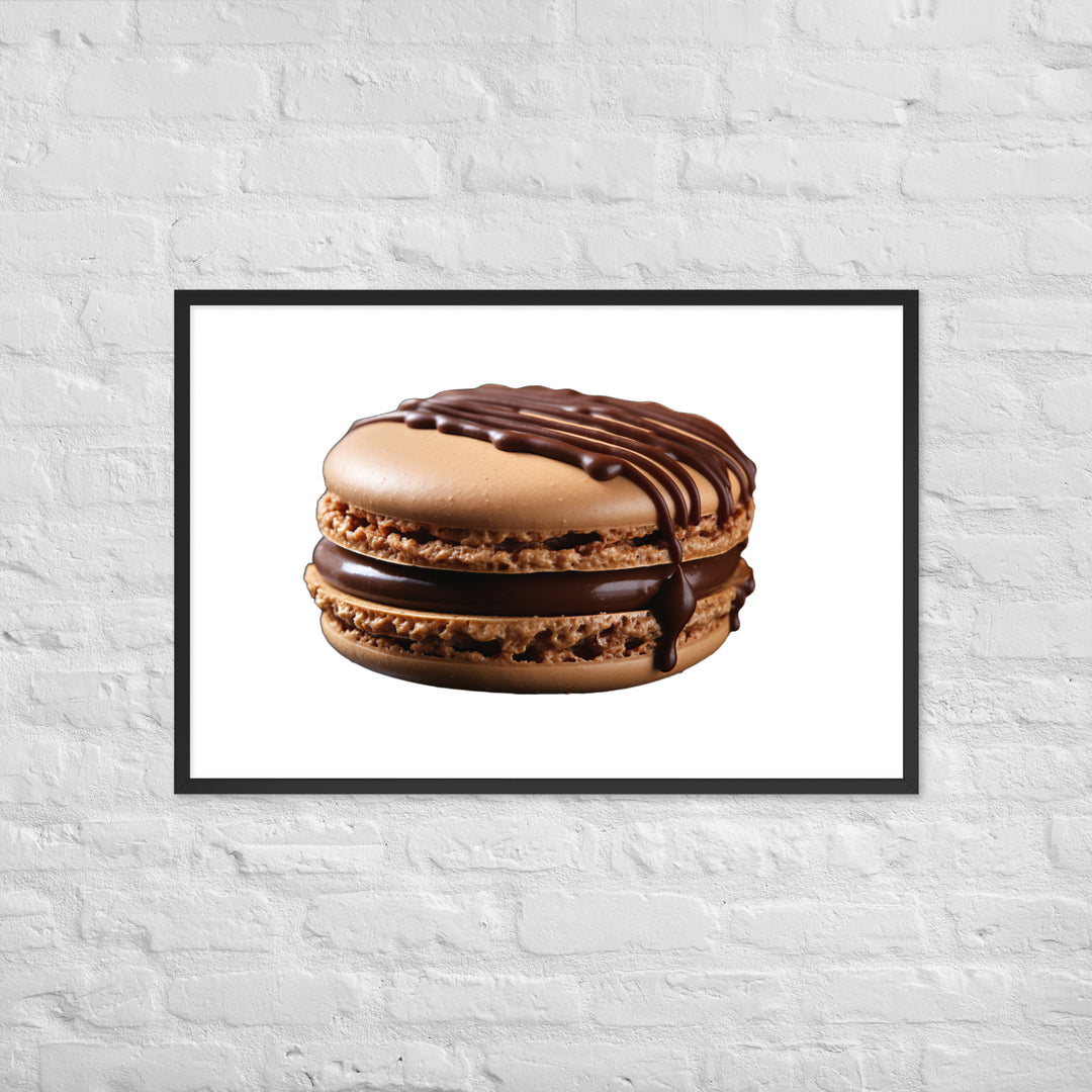 Chocolate Dipped Macaron Framed poster 🤤 from Yumify.AI