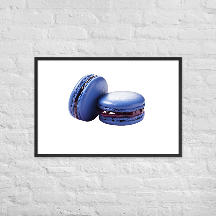 Blueberry Macaron Framed poster 🤤 from Yumify.AI