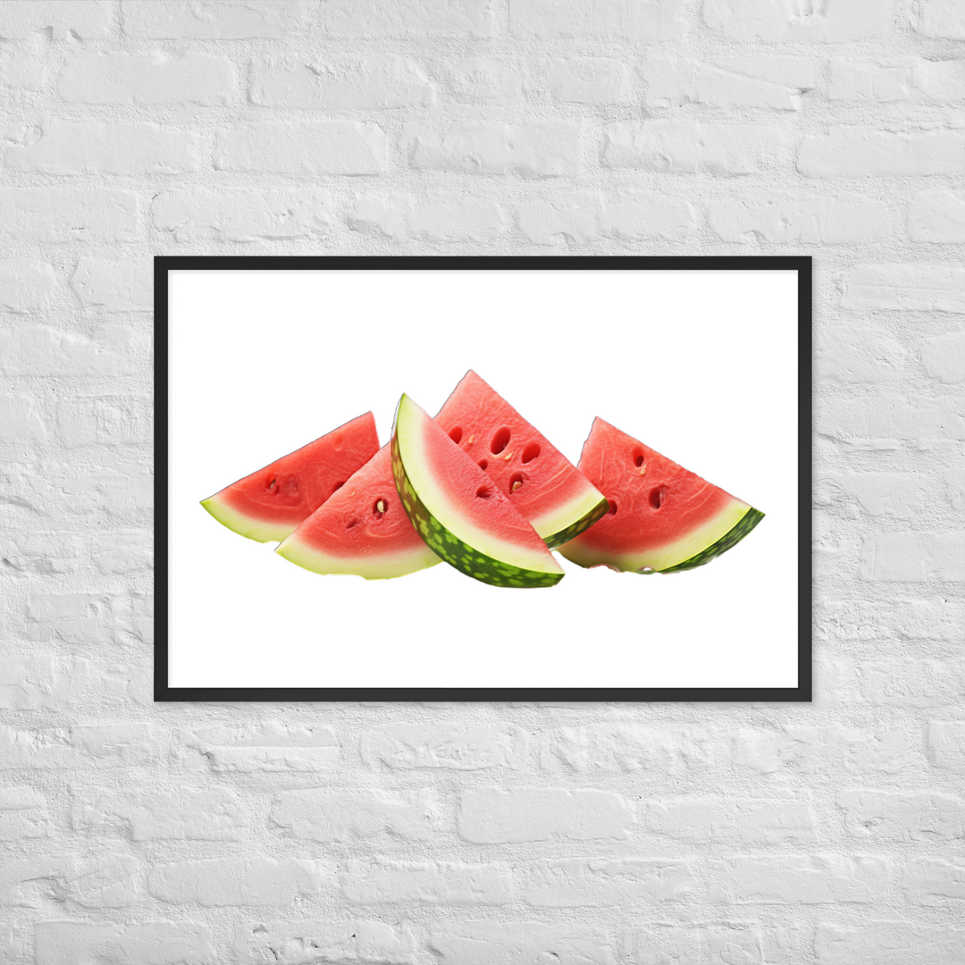 Juicy Watermelon Slices Framed poster 🤤 from Yumify.AI