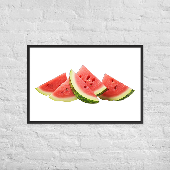 Juicy Watermelon Slices Framed poster 🤤 from Yumify.AI