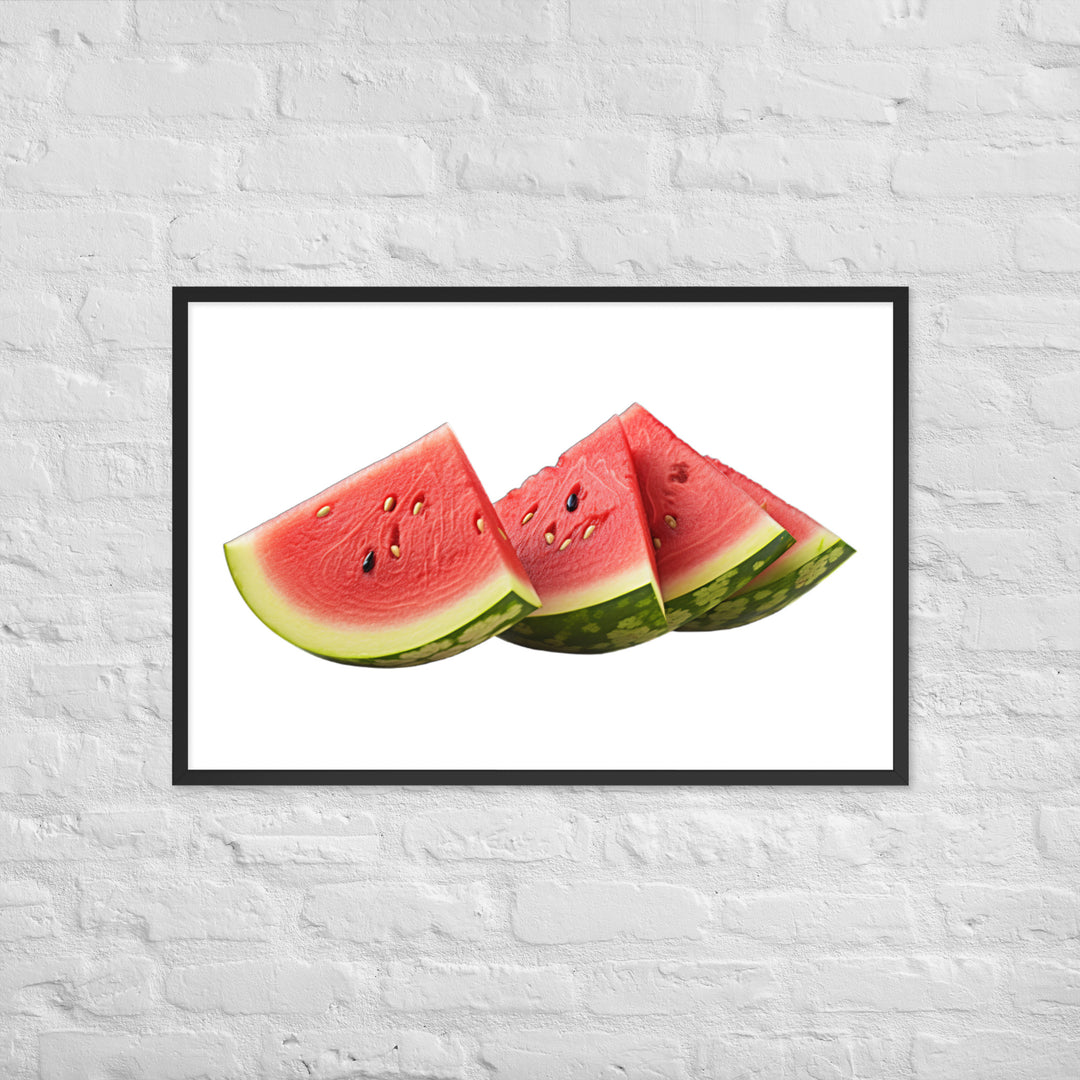 Juicy Watermelon Slices Framed poster 🤤 from Yumify.AI