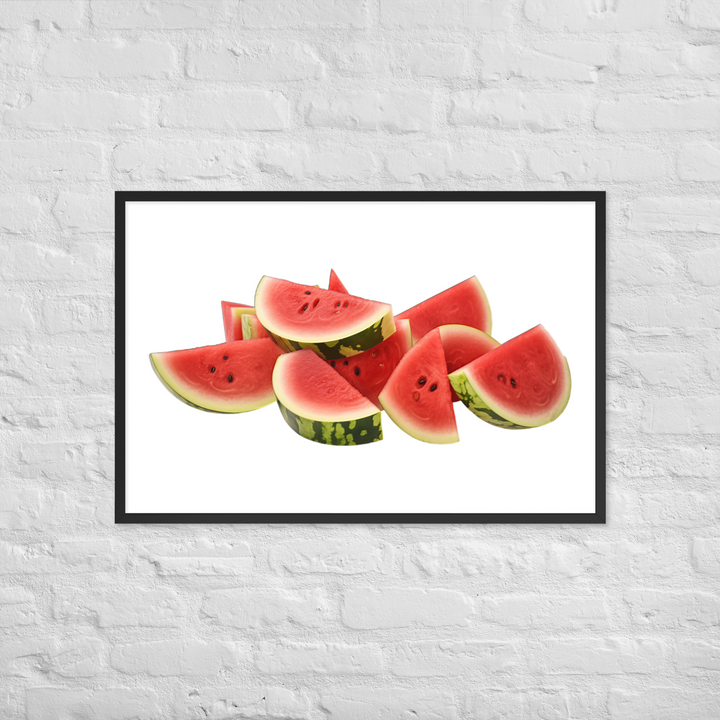 Juicy Watermelon Slices Framed poster 🤤 from Yumify.AI