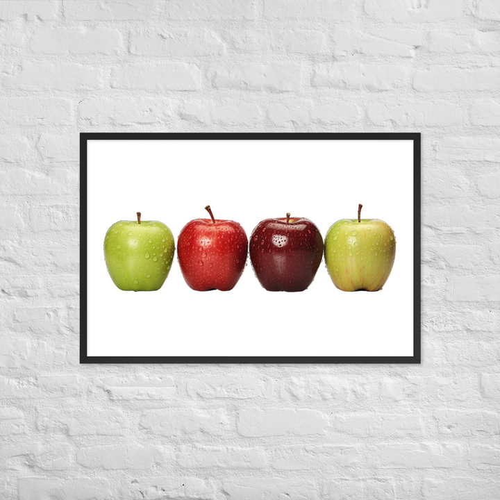 Crunchy Apple Quartet Framed poster 🤤 from Yumify.AI