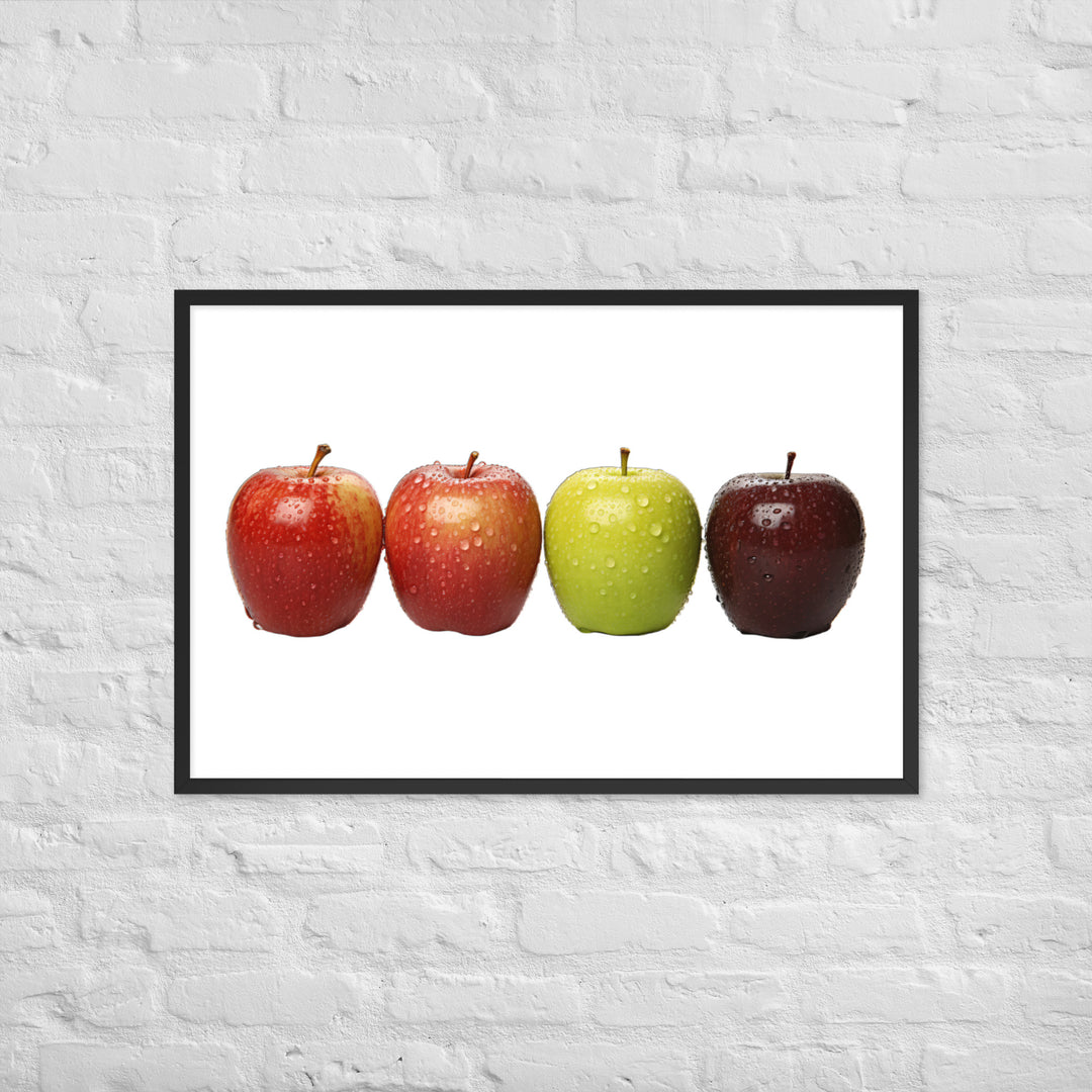 Crunchy Apple Quartet Framed poster 🤤 from Yumify.AI