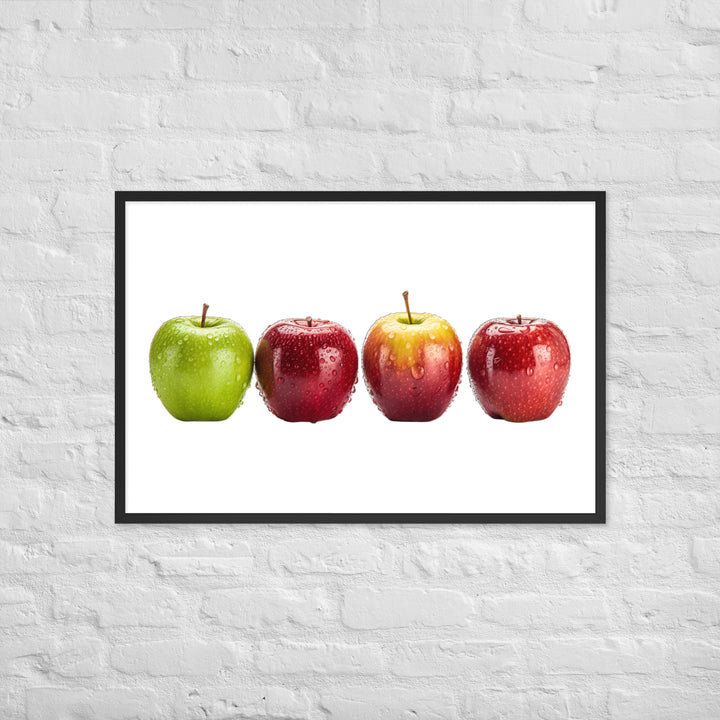 Crunchy Apple Quartet Framed poster 🤤 from Yumify.AI