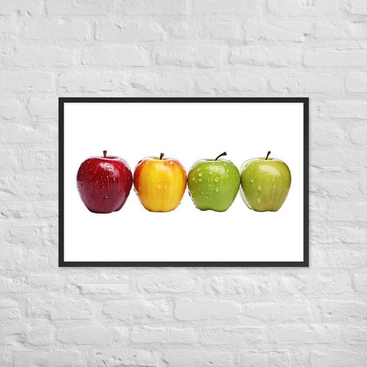 Crunchy Apple Quartet Framed poster 🤤 from Yumify.AI