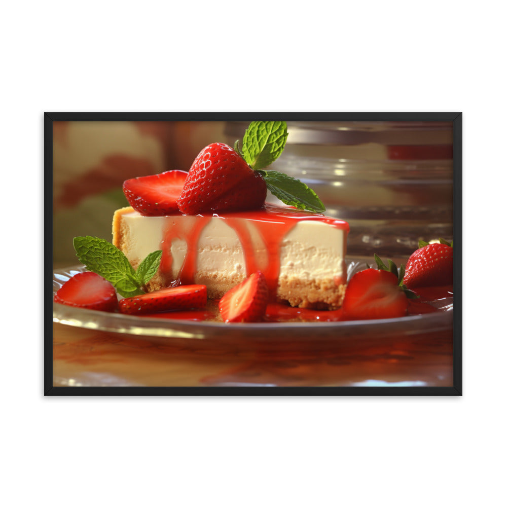 Strawberry Cheesecake Framed poster 🤤 from Yumify.AI