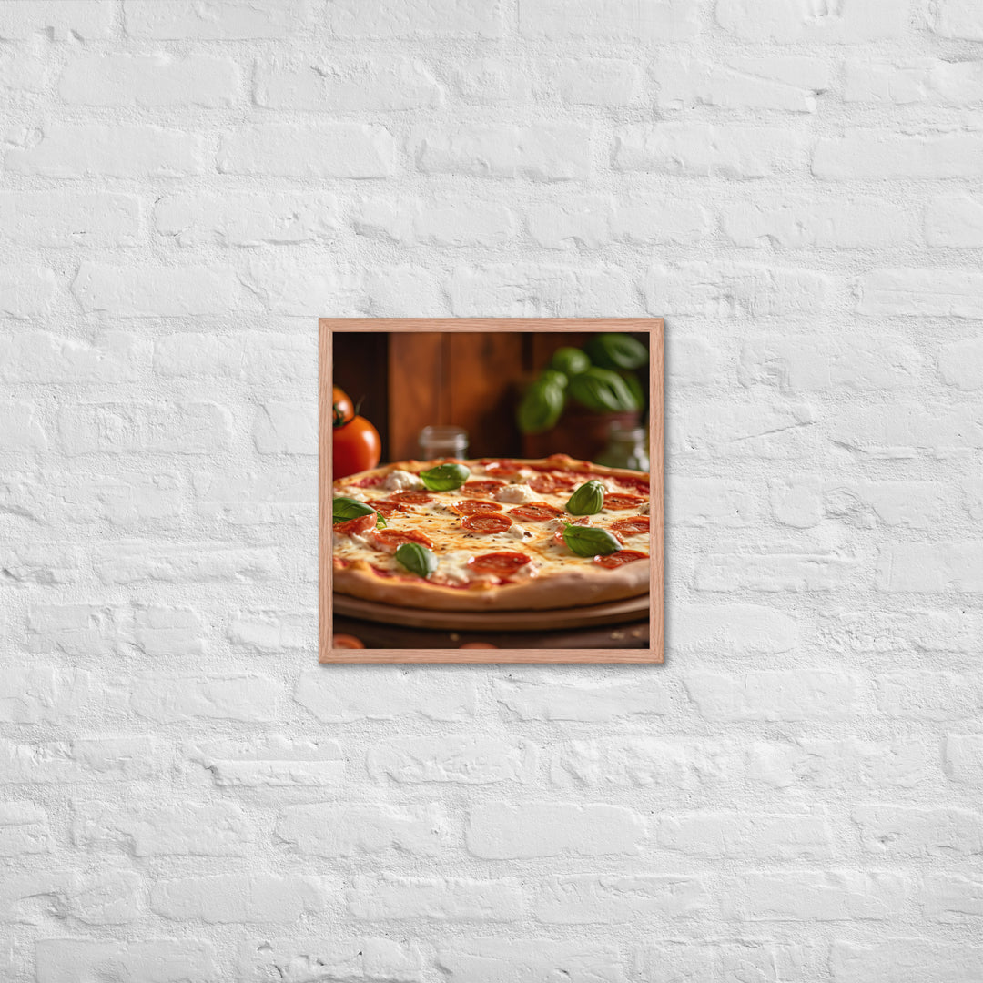 Pizza Margherita Framed poster 🤤 from Yumify.AI