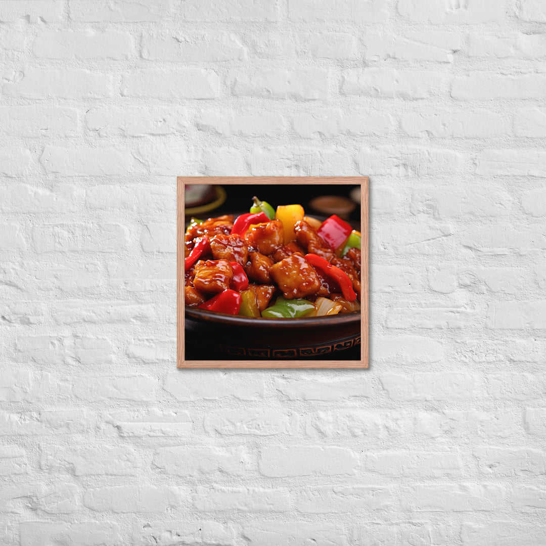 Sweet and Sour Pork Framed poster 🤤 from Yumify.AI