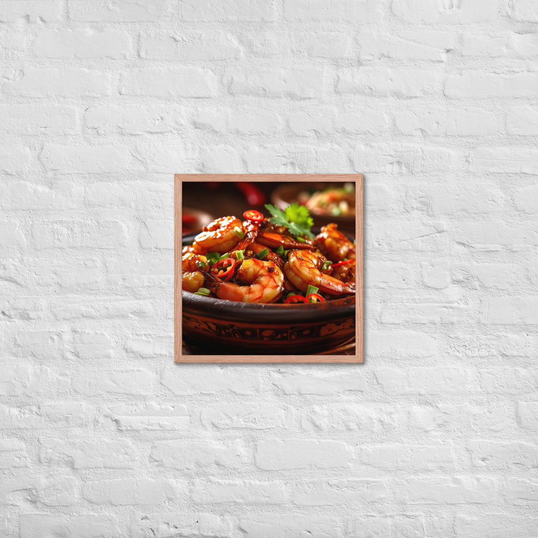 Kung Pao Shrimp Framed poster 🤤 from Yumify.AI