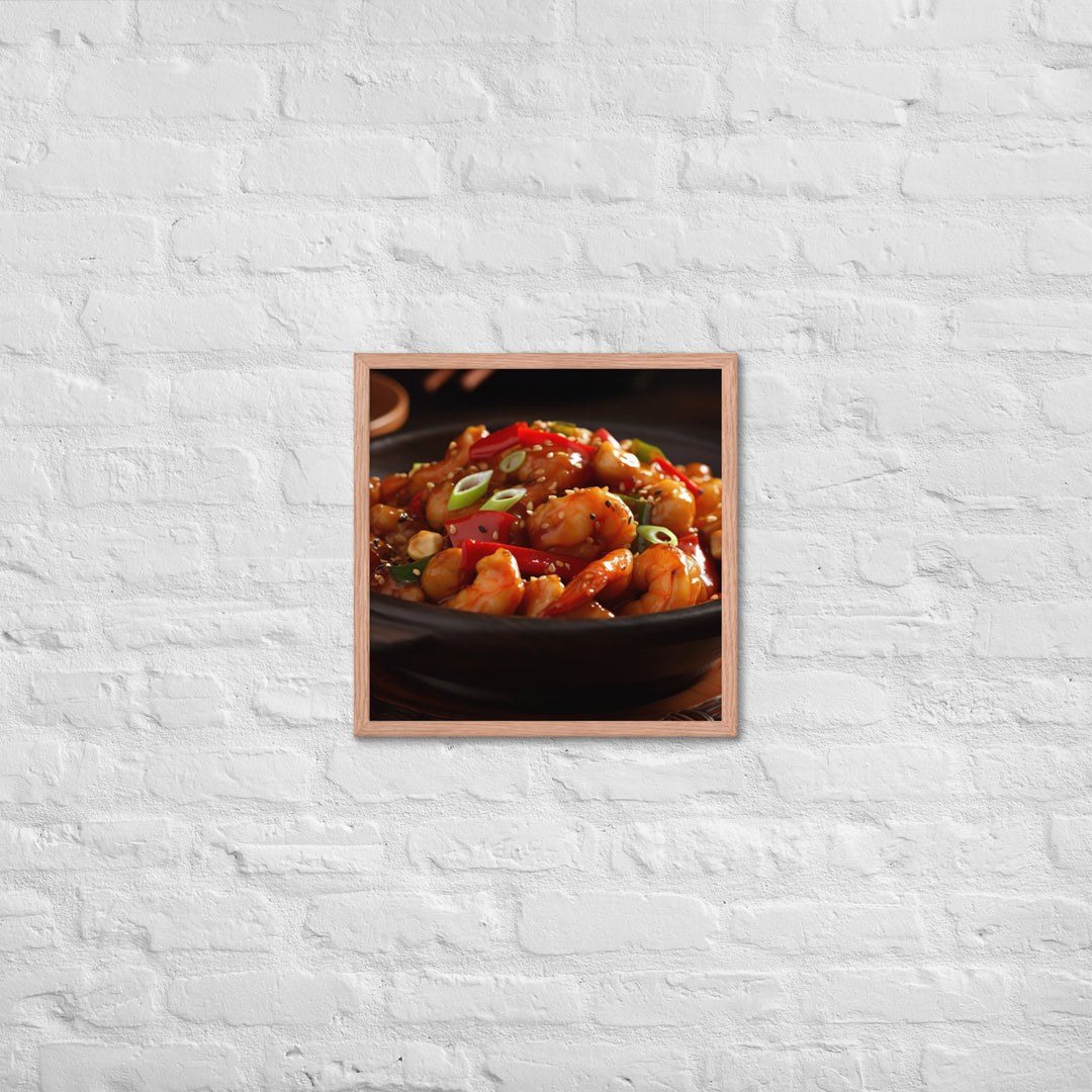 Kung Pao Shrimp Framed poster 🤤 from Yumify.AI