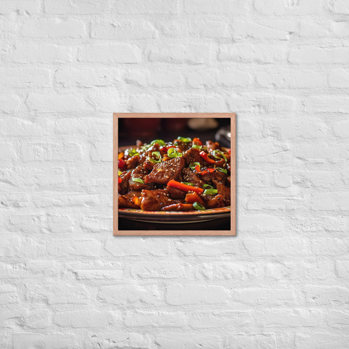 Mongolian Beef Framed poster 🤤 from Yumify.AI