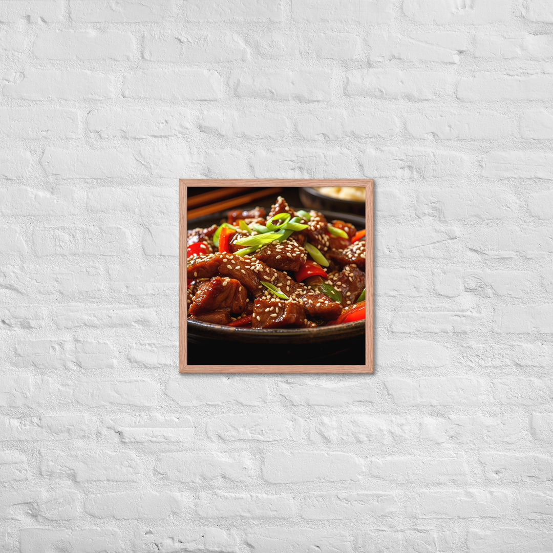 Mongolian Beef Framed poster 🤤 from Yumify.AI