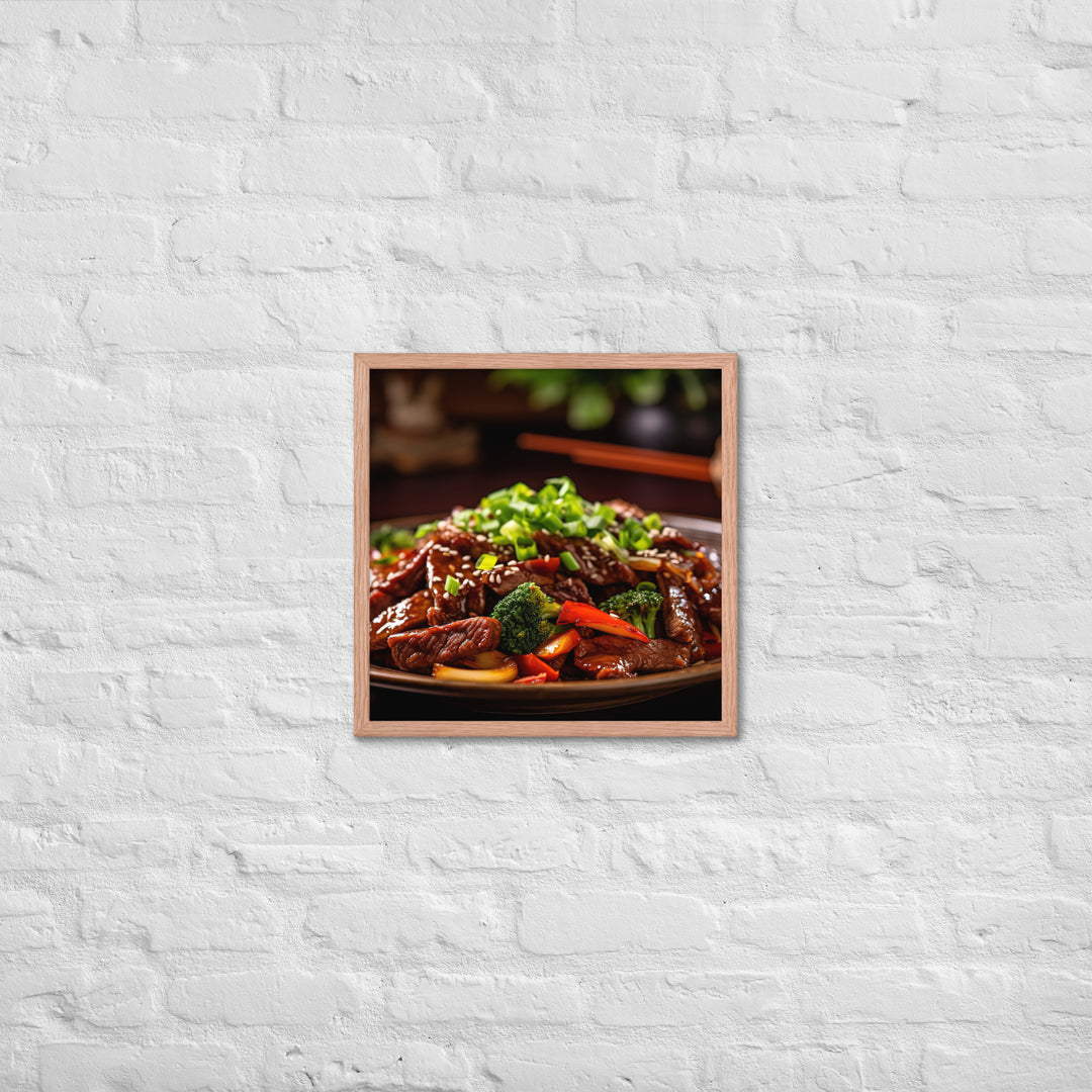 Mongolian Beef Framed poster 🤤 from Yumify.AI