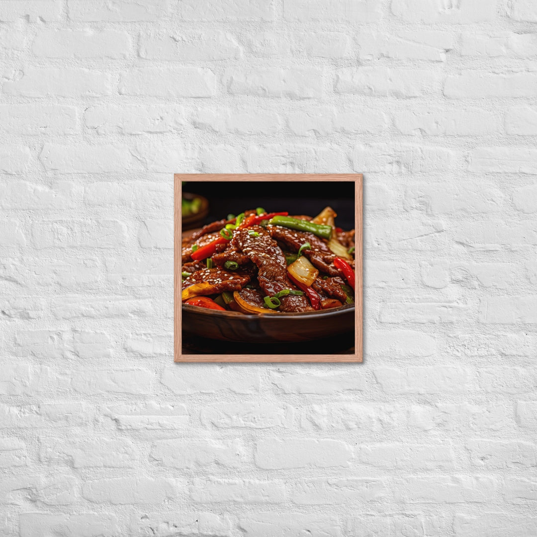 Mongolian Beef Framed poster 🤤 from Yumify.AI