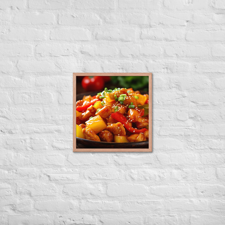 Sweet and sour chicken Framed poster 🤤 from Yumify.AI