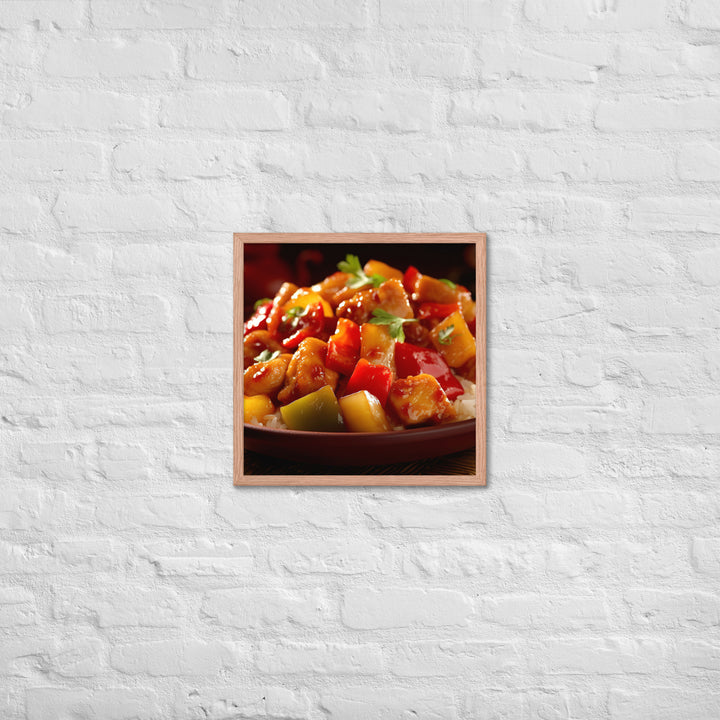 Sweet and sour chicken Framed poster 🤤 from Yumify.AI