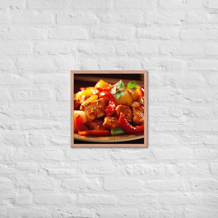 Sweet and sour chicken Framed poster 🤤 from Yumify.AI