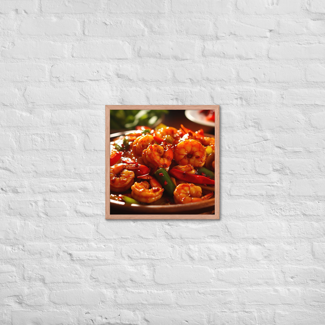 Szechuan Shrimp Framed poster 🤤 from Yumify.AI