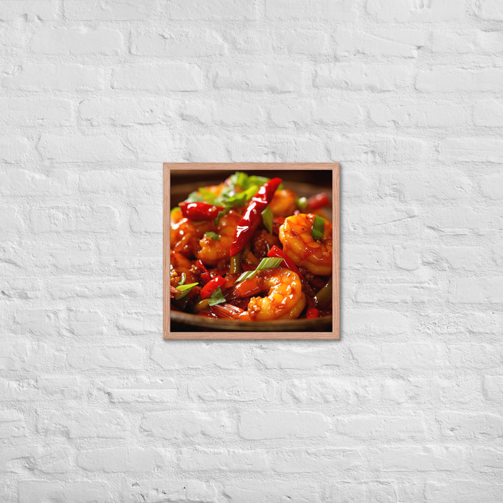 Szechuan Shrimp Framed poster 🤤 from Yumify.AI