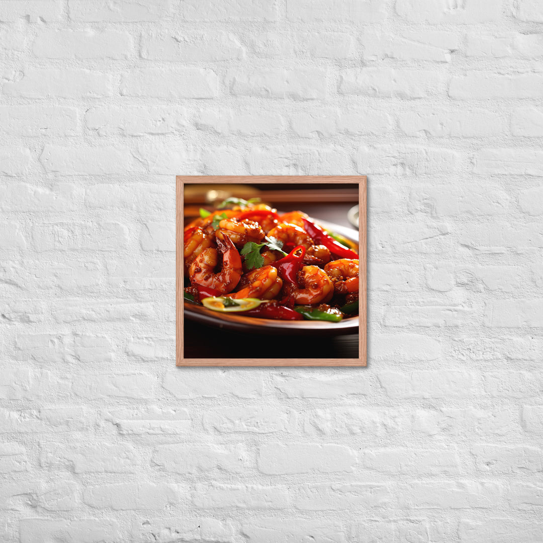 Szechuan Shrimp Framed poster 🤤 from Yumify.AI