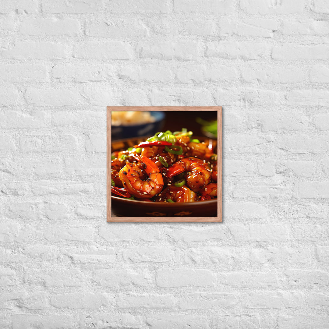 Szechuan Shrimp Framed poster 🤤 from Yumify.AI