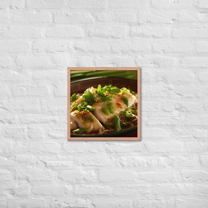 Steamed Fish with Ginger and Scallions Framed poster 🤤 from Yumify.AI