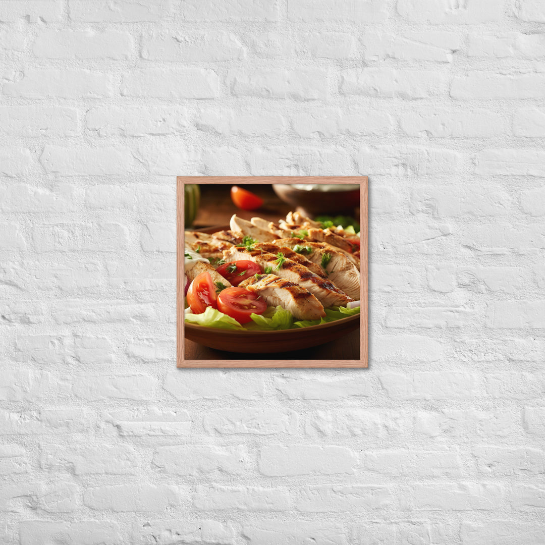 Lebanese Chicken Shawarma Salad Framed poster 🤤 from Yumify.AI