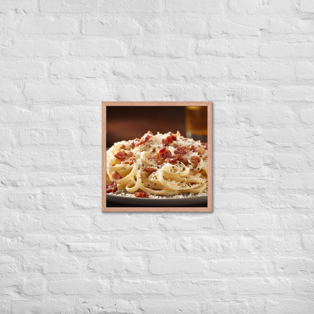 Carbonara Framed poster 🤤 from Yumify.AI