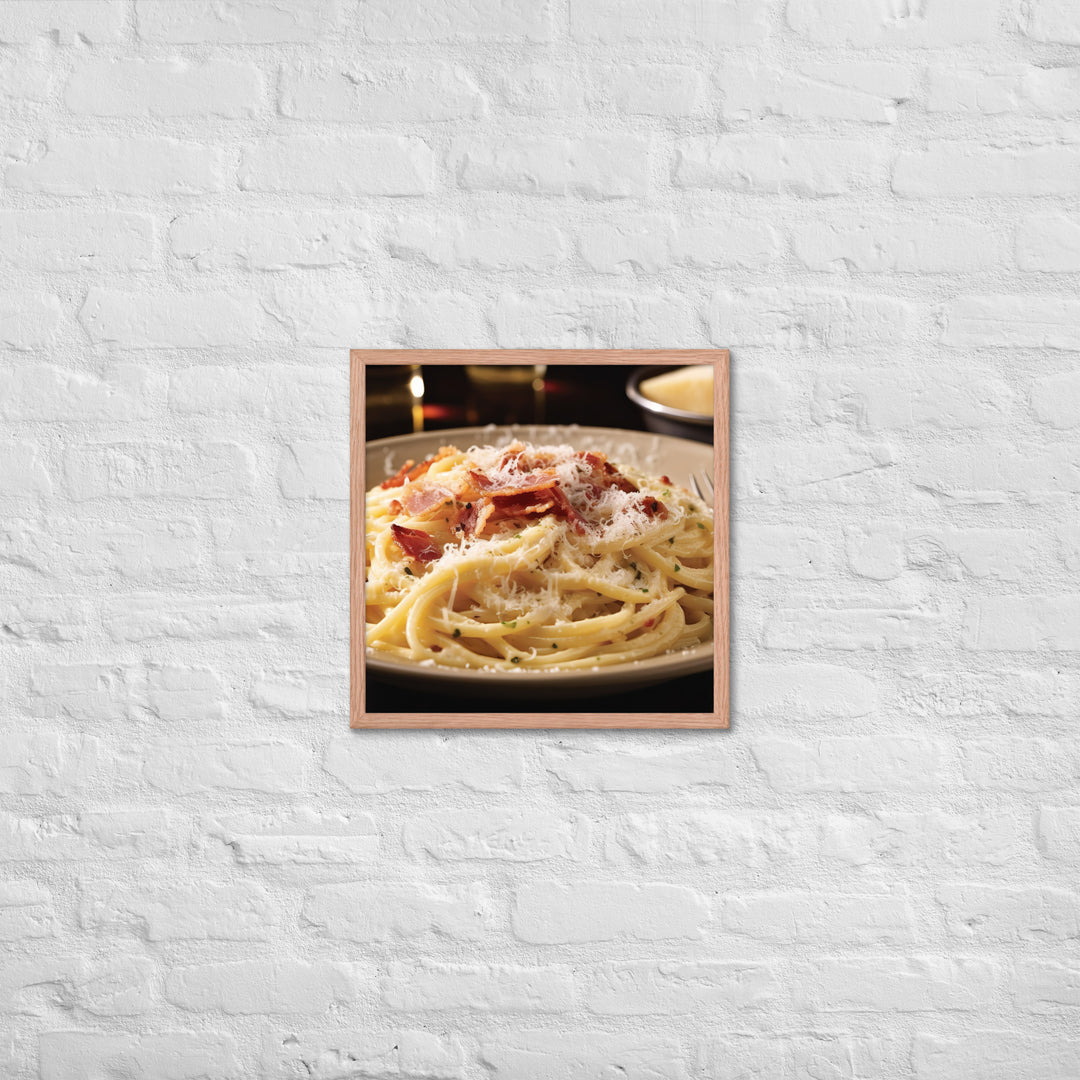 Carbonara Framed poster 🤤 from Yumify.AI