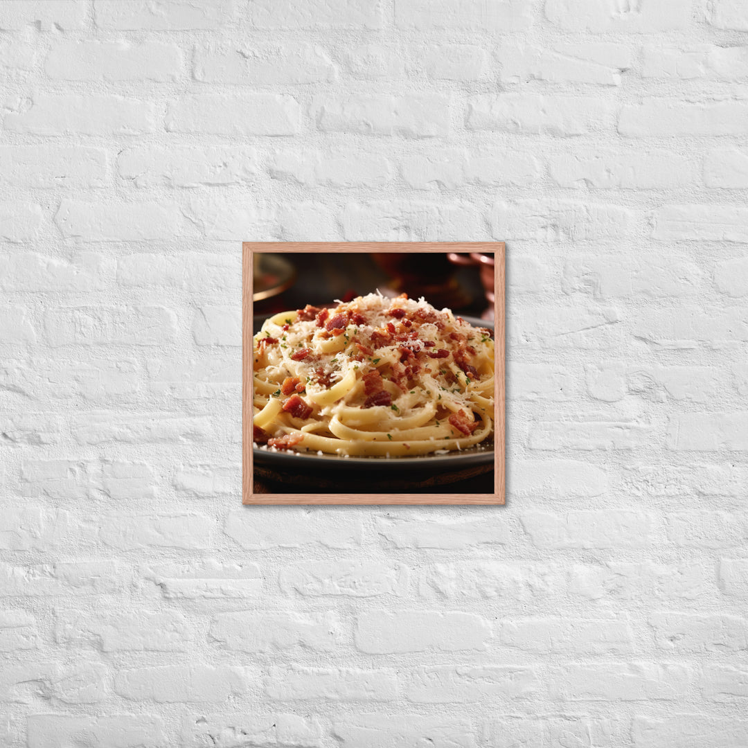 Carbonara Framed poster 🤤 from Yumify.AI