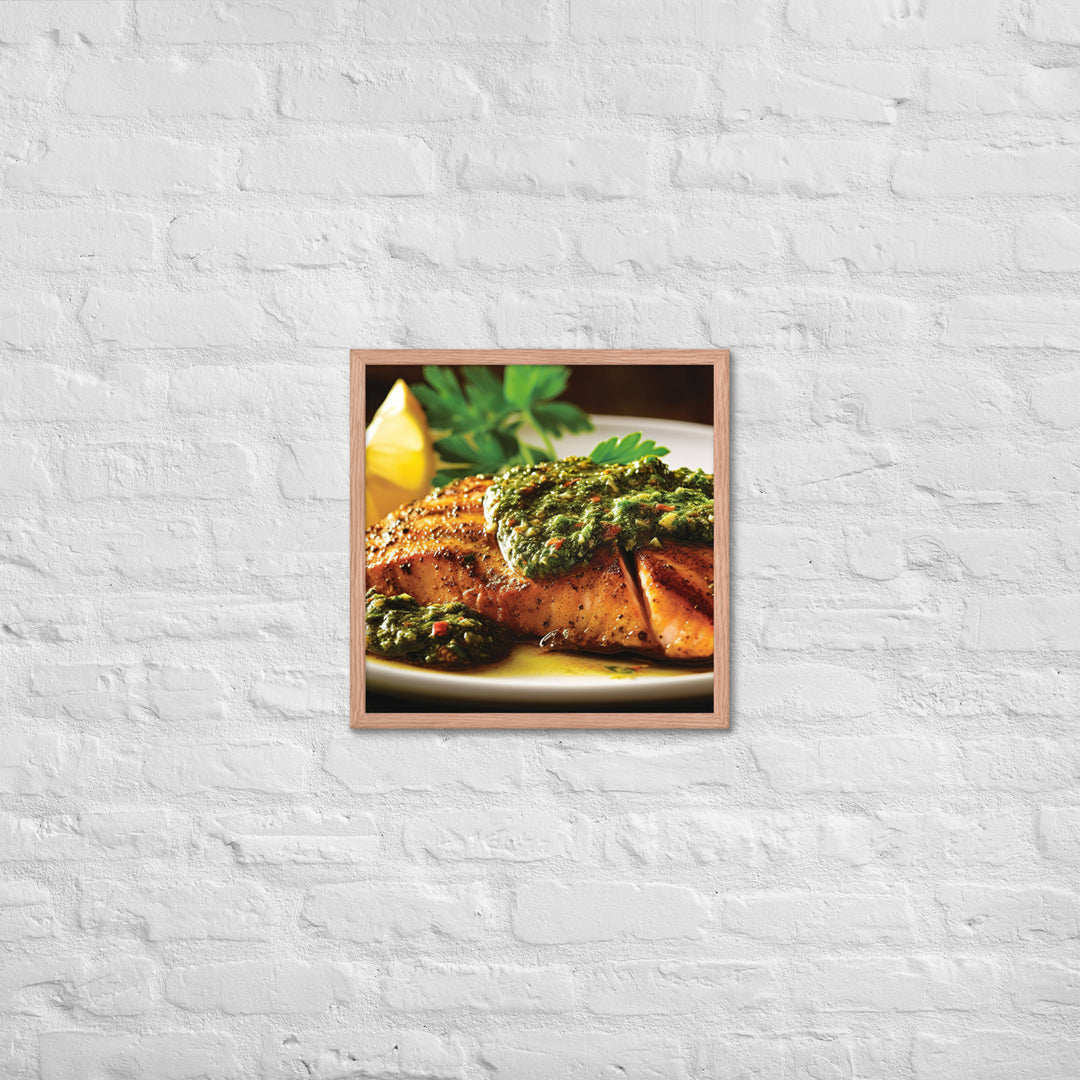 Chermoula Marinated Grilled Fish Framed poster 🤤 from Yumify.AI