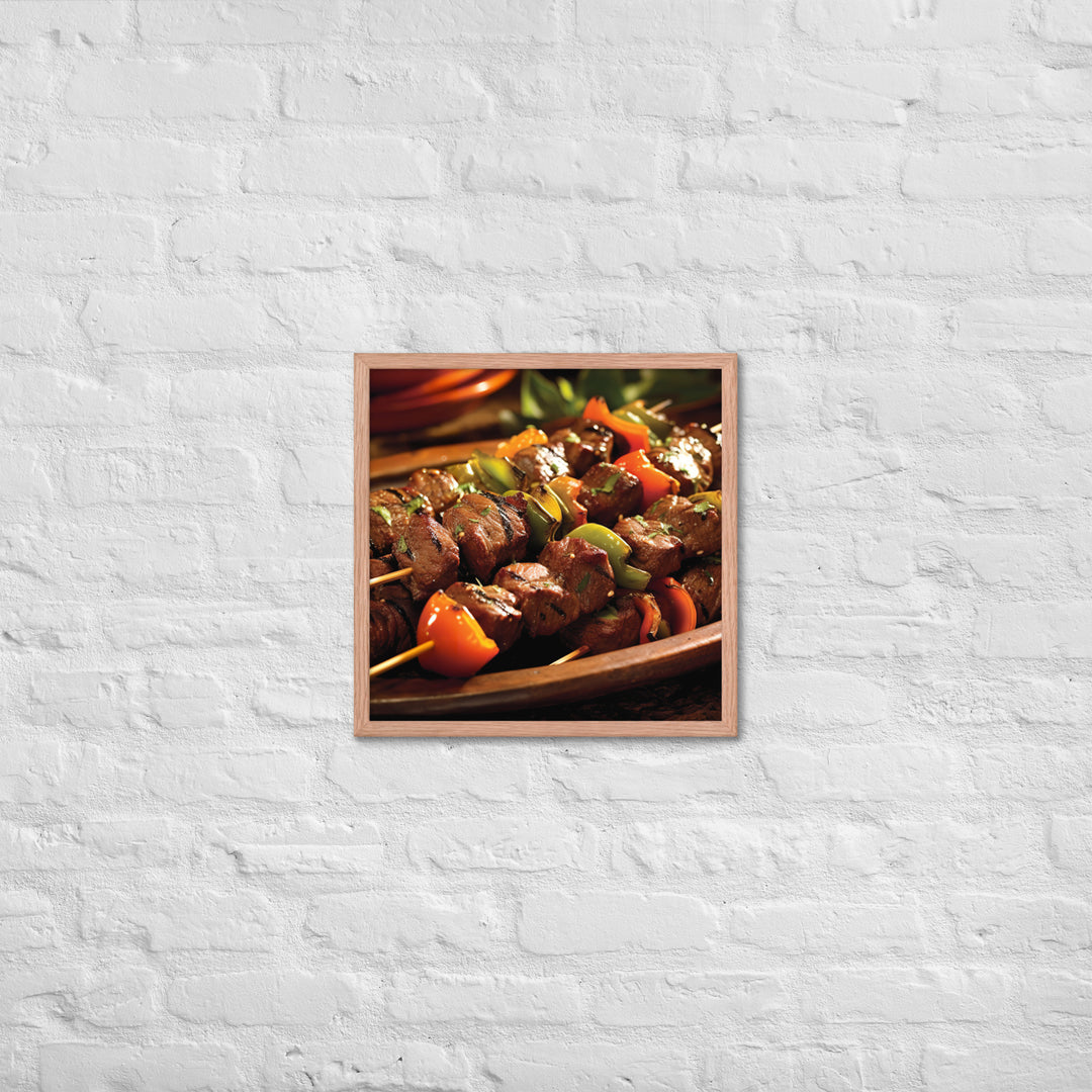 Beef Kebabs Framed poster 🤤 from Yumify.AI