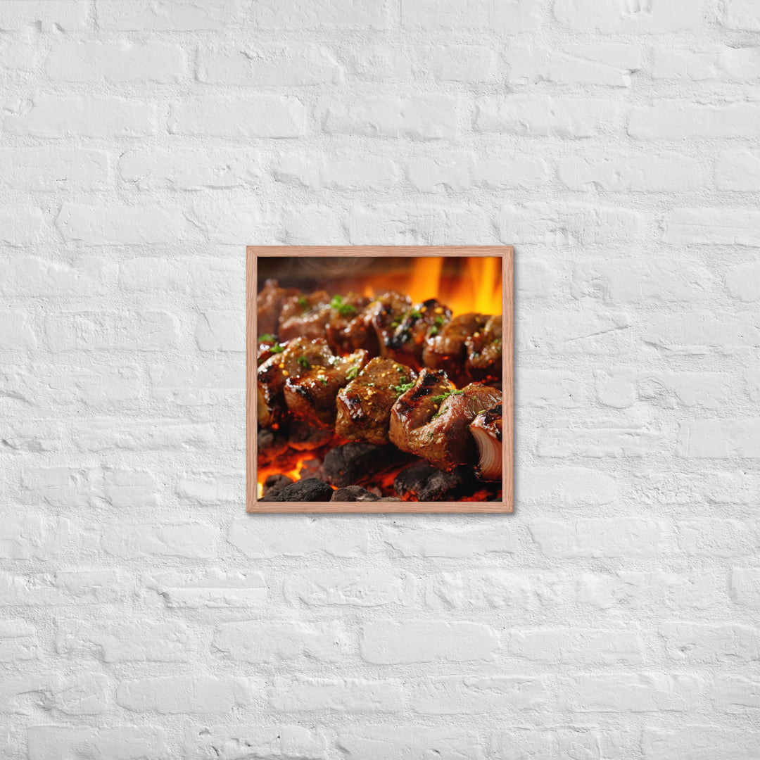 Beef Kebabs Framed poster 🤤 from Yumify.AI