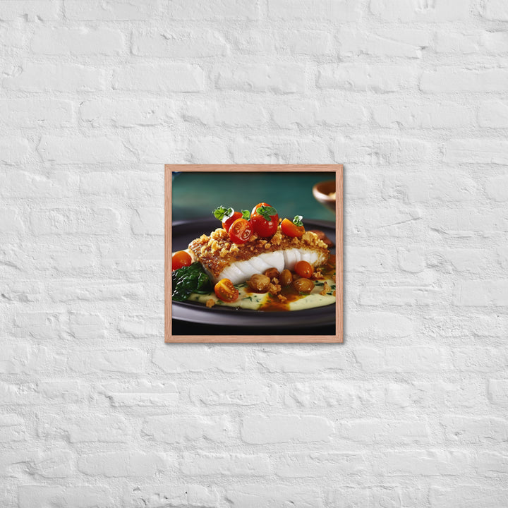 Macadamia Nut Crusted Barramundi Framed poster 🤤 from Yumify.AI
