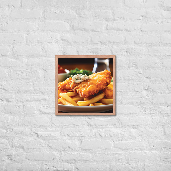 Barramundi Fish and Chips Framed poster 🤤 from Yumify.AI