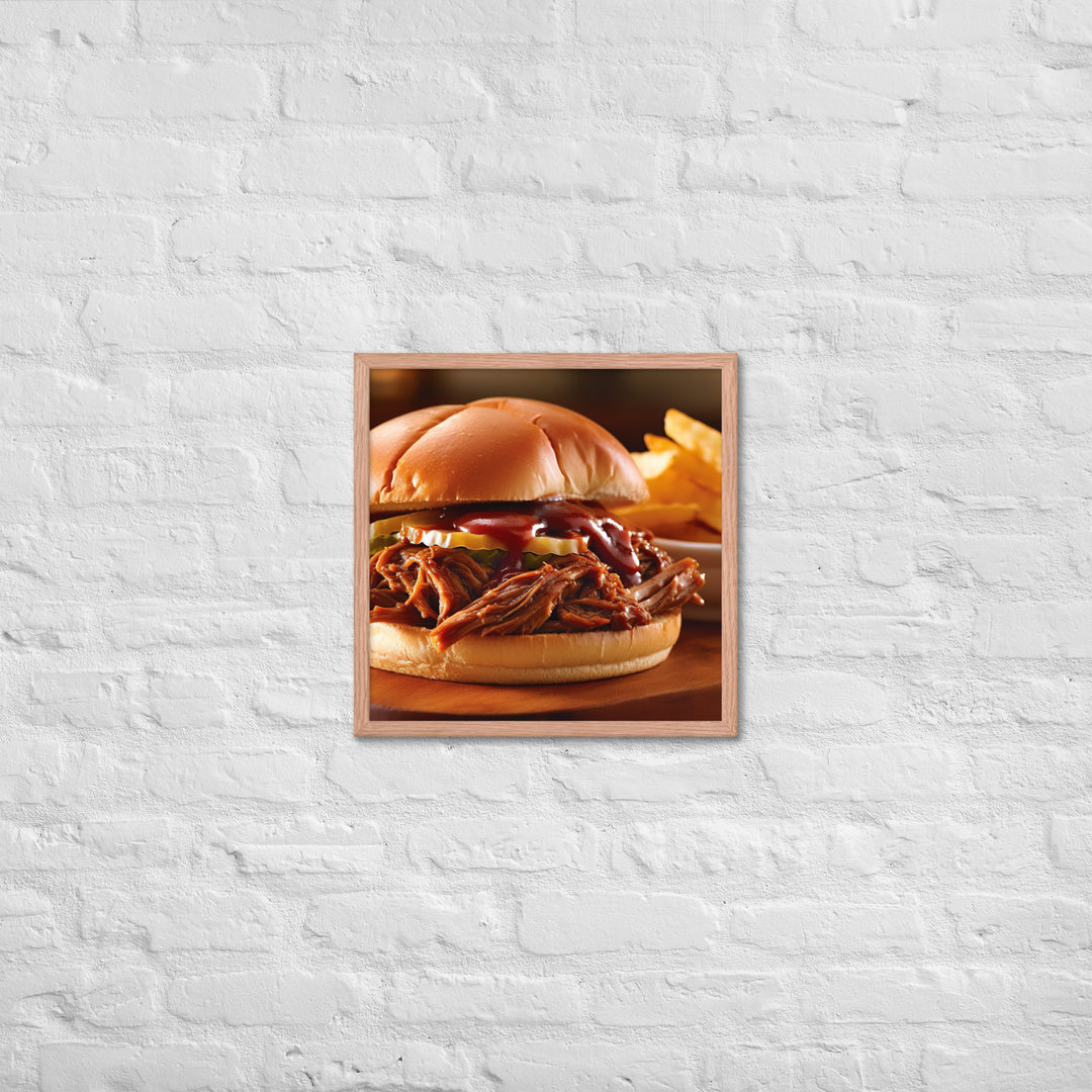 BBQ Pulled Pork Sandwich Framed poster 🤤 from Yumify.AI