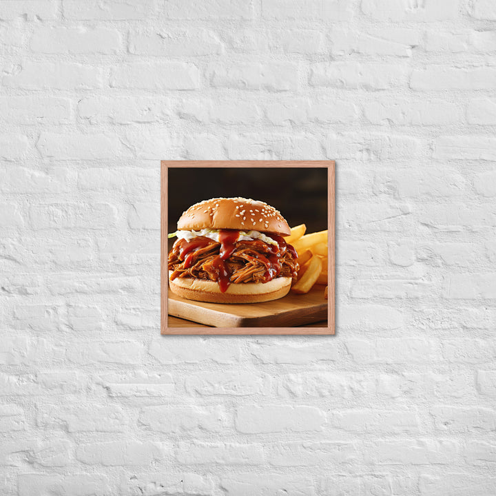 BBQ Pulled Pork Sandwich Framed poster 🤤 from Yumify.AI