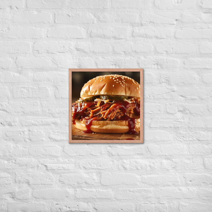 BBQ Pulled Pork Sandwich Framed poster 🤤 from Yumify.AI