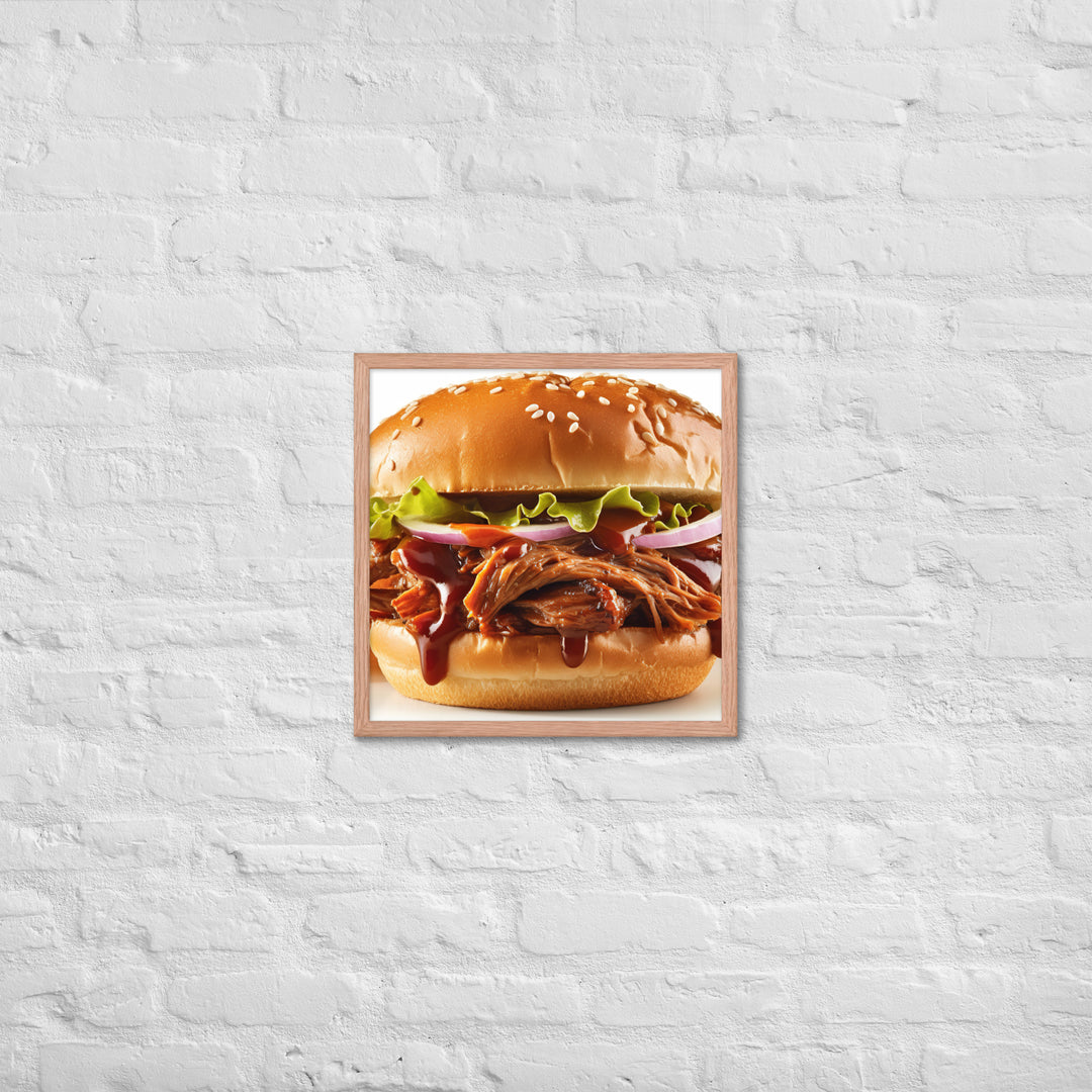 BBQ Pulled Pork Sandwich Framed poster 🤤 from Yumify.AI