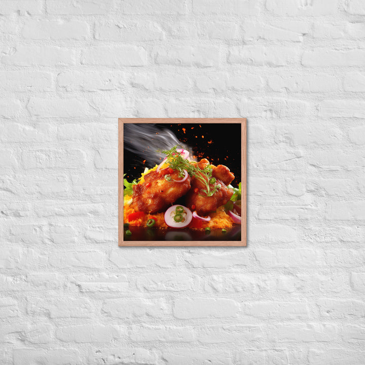 Spicy Fried Chicken Framed poster 🤤 from Yumify.AI