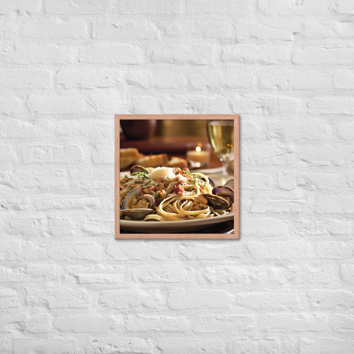 Linguine with Clam Sauce Framed poster 🤤 from Yumify.AI