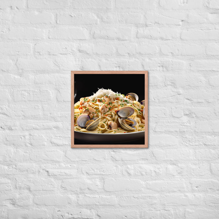 Linguine with Clam Sauce Framed poster 🤤 from Yumify.AI