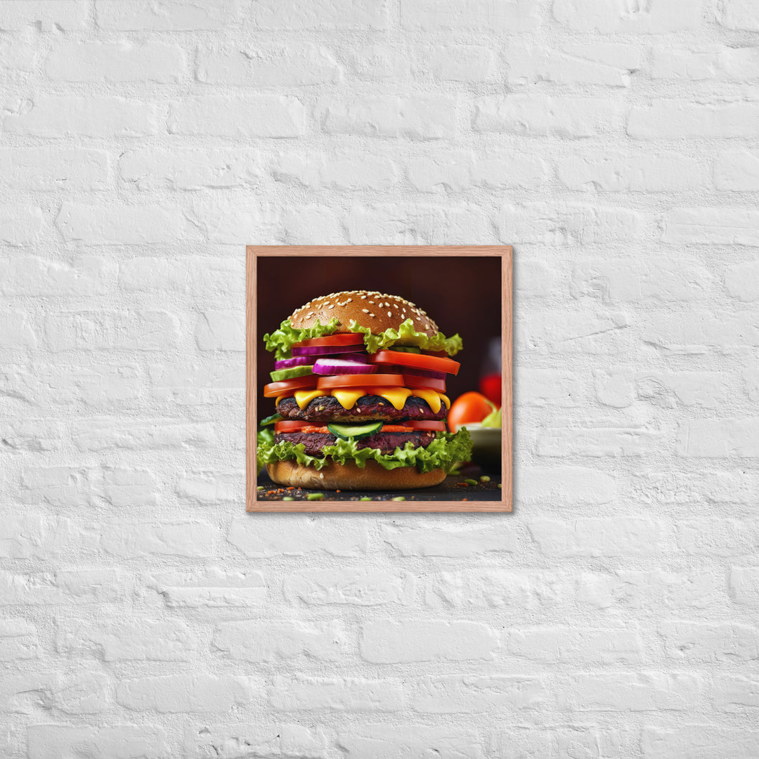 Veggie Burger Framed poster 🤤 from Yumify.AI