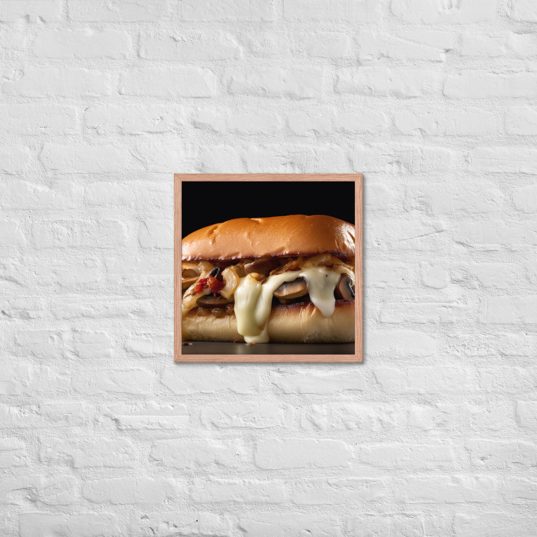 Mushroom Swiss Burger Framed poster 🤤 from Yumify.AI