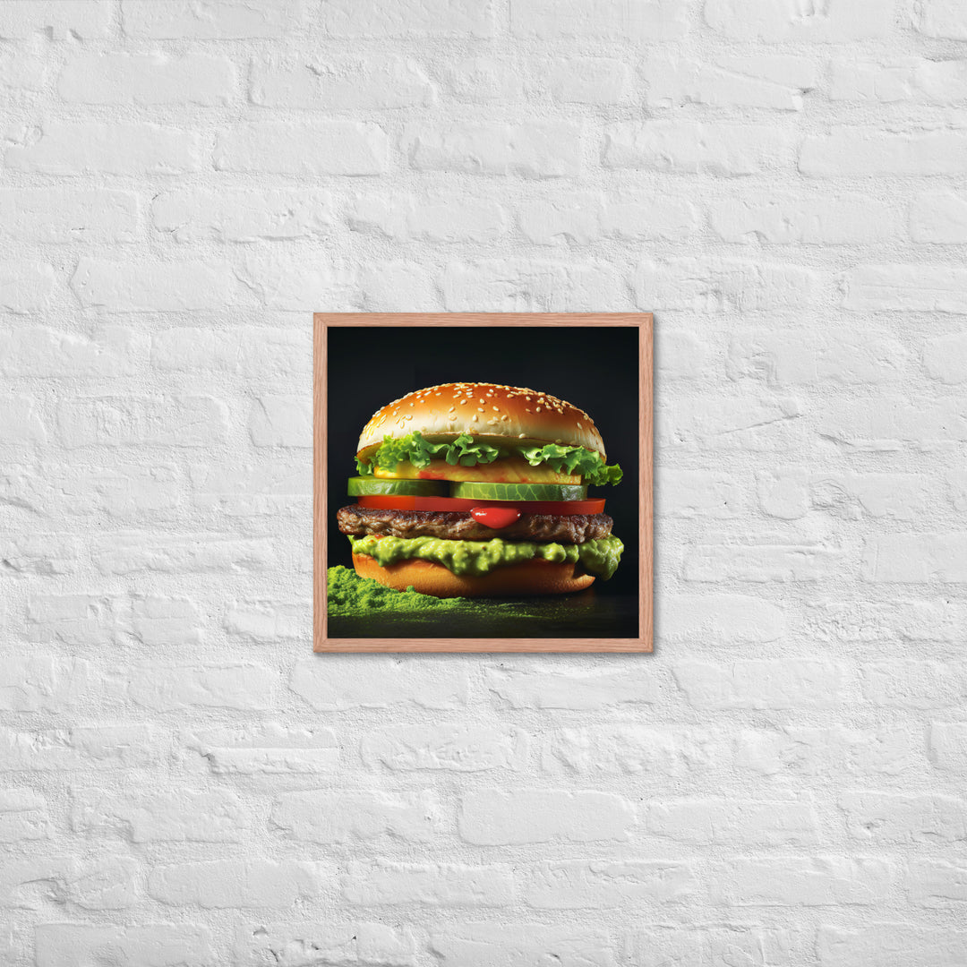 Guacamole Burger Framed poster 🤤 from Yumify.AI