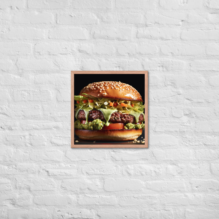 Guacamole Burger Framed poster 🤤 from Yumify.AI