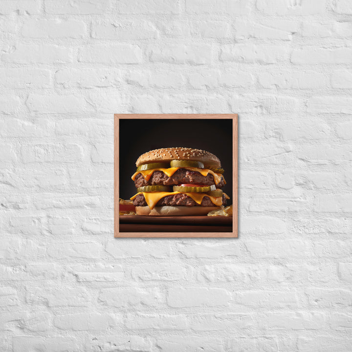 Double Cheese burger Framed poster 🤤 from Yumify.AI