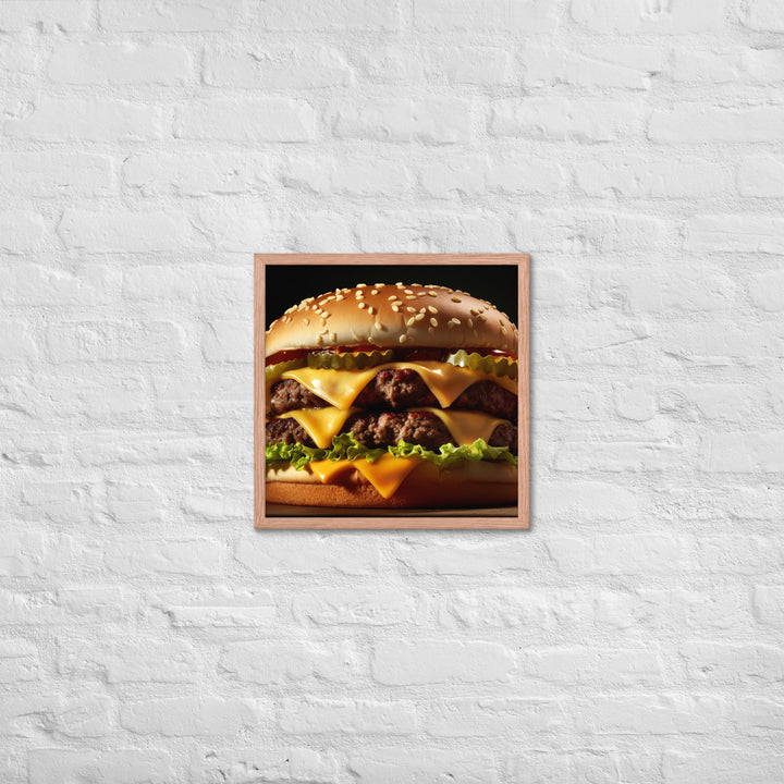 Cheese burger Framed poster 🤤 from Yumify.AI